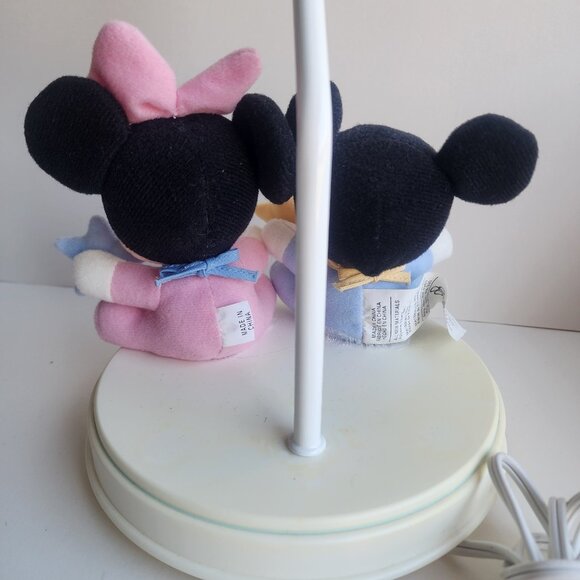 Vintage Disney Babies Mickey & Minnie Mouse Nursery Table Lamp with Shade - Picture 8 of 13